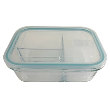 三格層長方形玻璃保鮮盒1040ml
