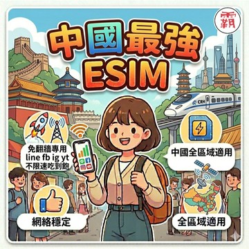 中國eSIM 5G｜中國 eSIM 中國網卡 中國上網卡 中國 SIM 卡 中國 5G 上網 e SIM 【電話卡霸王】