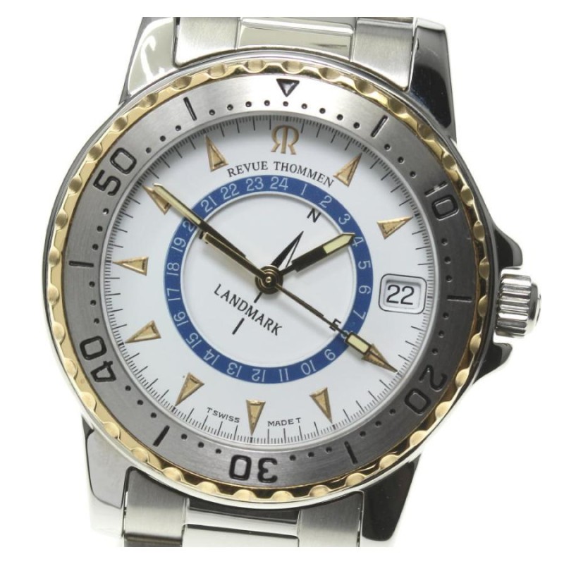 稼働品 REVUE THOMMEN レビュートーメン 腕時計 ランドマーク ３針 REVUE THOMMEN レビュートーメン腕時計 ランドマーク デイト 3針