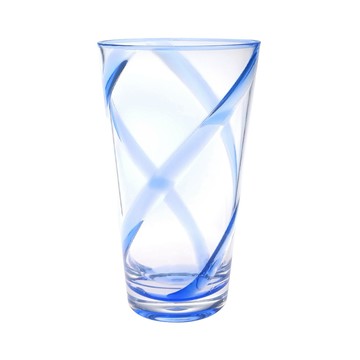 LAHOOD 台灣製造安全無毒 晶透耀動果汁水杯 藍/630ml 6入組