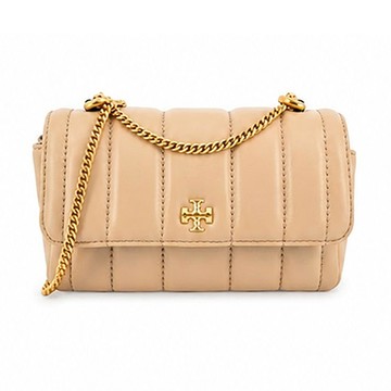 TORY BURCH KIRA直紋絎縫鍊帶肩背/斜背兩用包-迷你/奶茶_廠商直送