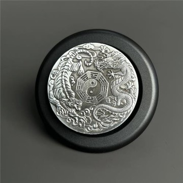 創意立體浮雕金屬太極龍虎magsafe磁吸氣囊支架可折疊伸縮指環扣