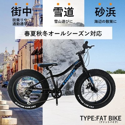 ファットバイク 自転車 20インチ 極太タイヤ 太いタイヤ シマノ