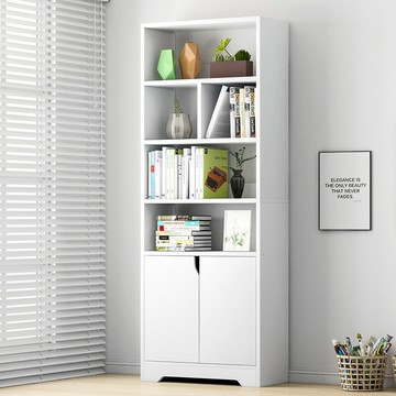 APP下單享點數9% 落地書架置物架子客廳簡約創意藝術學生臥室收納家用簡易書柜帶門