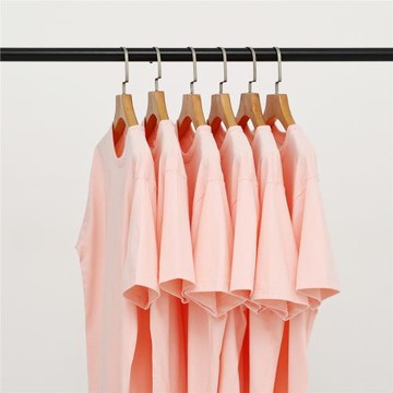 【小白家】小清新淺粉糖果色重磅不透純棉短袖圓領t恤男女全棉T