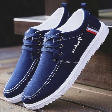 夏季百搭韓版青年休閑鞋38碼男鞋子透氣帆布鞋45碼系帶工作單鞋男