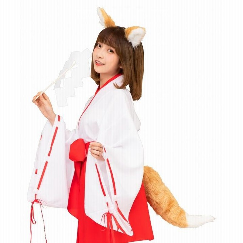 ケモ耳 コスプレ キツネ けもみみ しっぽ付き カチューシャ ハロウィン