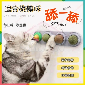 現貨+隔日達🤞薄荷球3+1組閤 貓薄荷旋轉球 木天蓼 蟲癭果 舔舔樂 磨牙棒自嗨球 貓薄荷 舔舔樂 貓咪潔牙 貓咪化毛