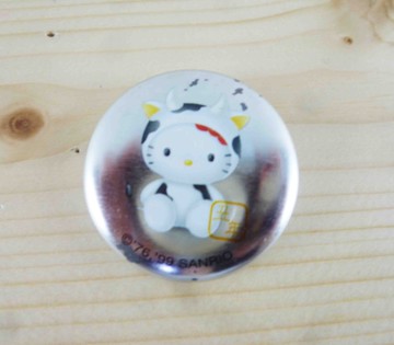 【震撼精品百貨】Hello Kitty 凱蒂貓~KITTY別針-圓形造型-生肖系列-牛圖案