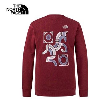 【新年款】男女款紅色大尺寸印花長袖大學T｜8DQY0VO