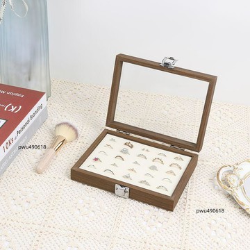【臺灣出貨】復古翻蓋防塵首飾盒帶蓋珠寶箱耳環飾品戒指桌面耳釘項鍊收納盒
