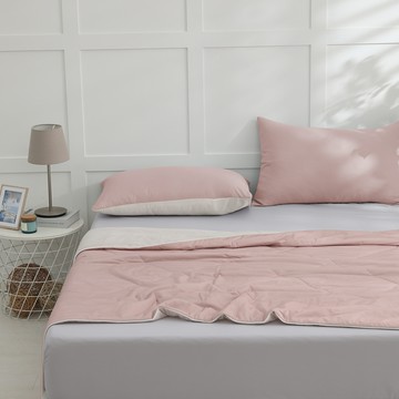 Ishur 伊舒爾 玩色雙面冰凍被枕套三件組  150x180±2cm  粉柚果昔