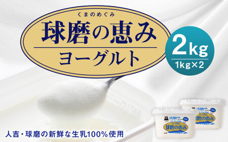 球磨の恵みヨーグルト 加糖 1kg×2パック  合計2kg