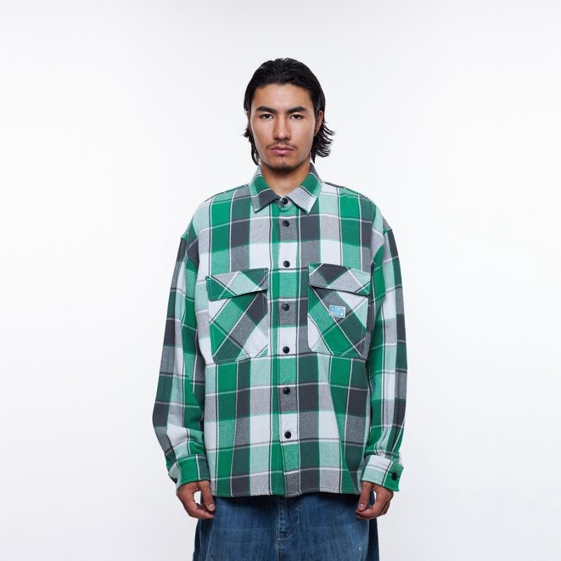 Liberaiders リベレイダース LR COTTON PLAID SHIRT シャツ GREEN 