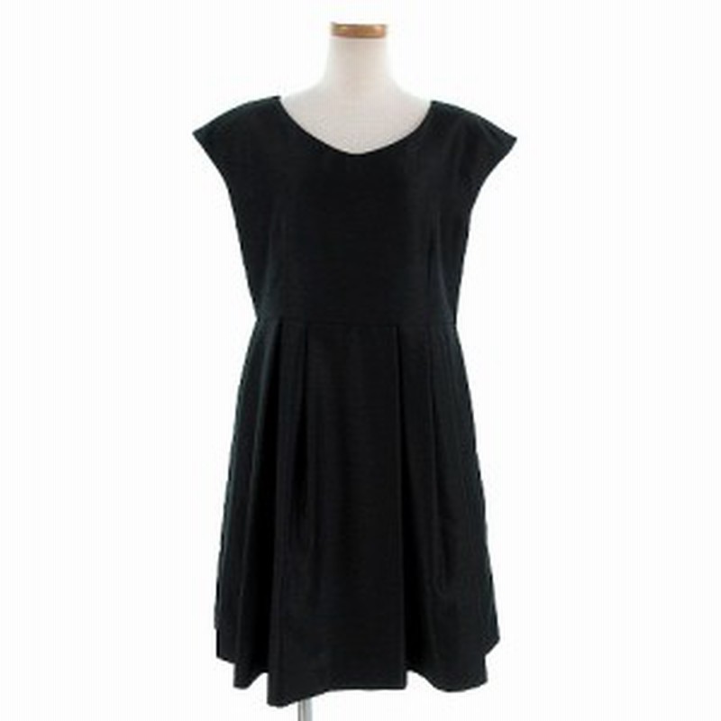 中古 ボンメルスリー Bon Mercerie ワンピース ミディ丈 ノースリーブ リボン ブラック 黒 38 レディース 通販 Lineポイント最大1 0 Get Lineショッピング