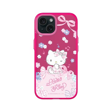 iPhone 15 Clear 粉漾桃 - 三麗鷗-Hello Kitty - 夢幻蝴蝶結