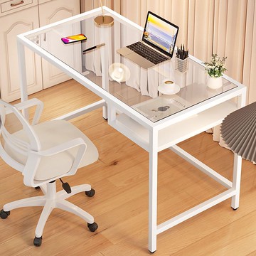 新款奶油風梳妝臺玻璃化妝桌現代簡約小戶型女生臥室家用辦公桌子