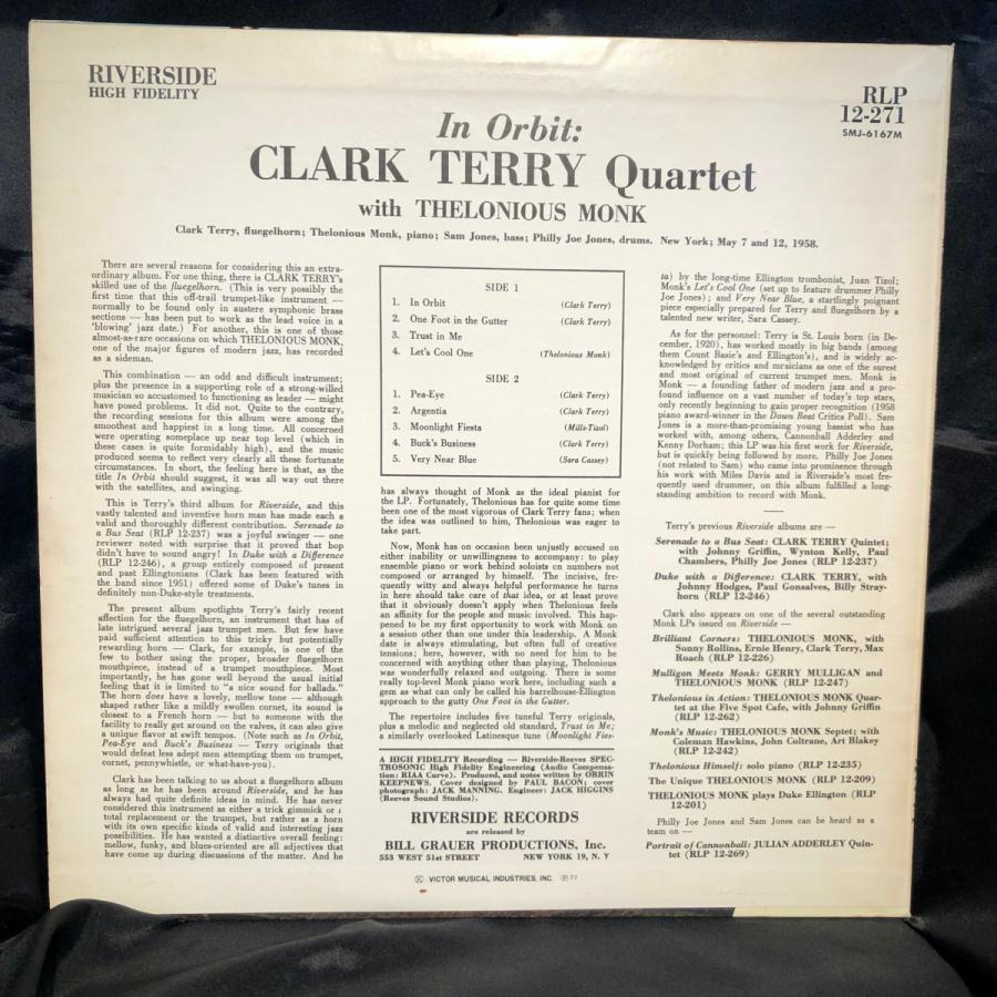 Clark Terry Quartet With Thelonious Monk   In Orbit LP RIVERSIDE・VICTOR