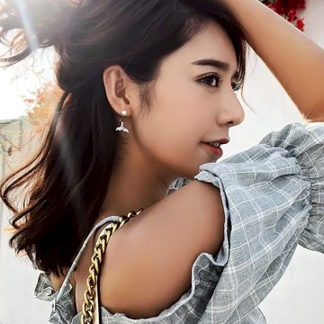 925銀網紅魚尾耳環女超仙氣質韓國長款耳墜簡約百搭小清新耳釘1入