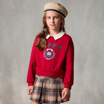 PIPPY 氣質翻領Logo上衣 紅