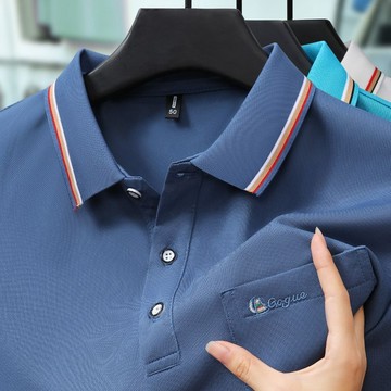【臺灣出貨】polo衫男短袖 真口袋POLO衫 夏季純色短袖 棉T恤 刺繡POLO衫 爸爸裝翻領POLO衫 商務薄款上衣