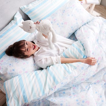 床包 / 雙人【花間小兔-兩色可選】含兩件枕套 60支精梳棉 戀家小舖台灣製AAS201