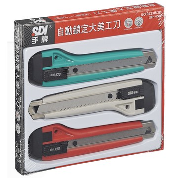 SDI自動鎖定大美工刀(3入)0423-顏色隨機出貨