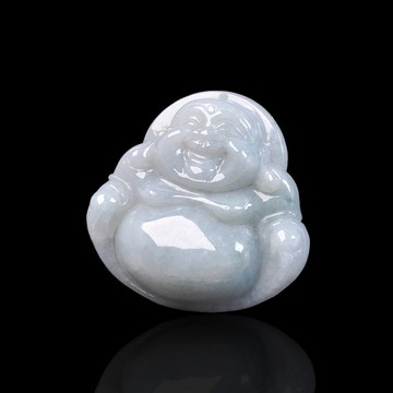飄花翡翠彌勒佛佛公項鍊 | 裸石 | 天然緬甸玉翡翠A貨 | 送禮