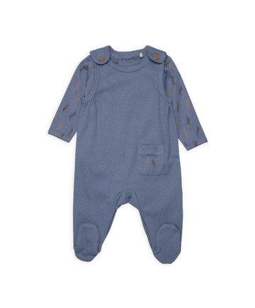 洄游-長袖連身套裝(藍)74cm