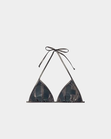 DIESEL 金屬灰三角比基尼上衣 - XS