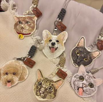 客製化寵物雙面刺繡吊飾