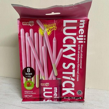 明治 Lucky草莓口味棒狀餅乾（家庭號）🌟商品參加活動有畫線🌟