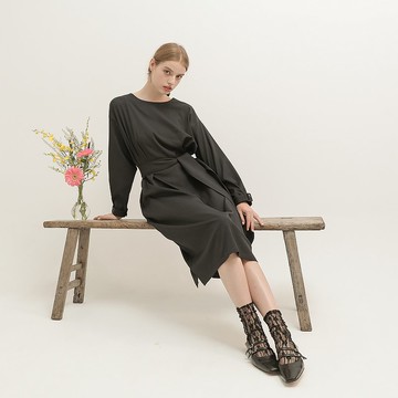 Dustpetal_塵瓣變化綁帶洋裝_23AF102_黑