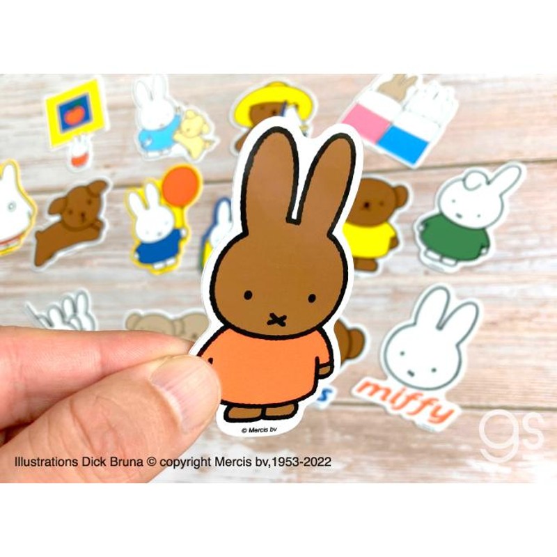 miffy ダイカットビニールステッカー ボリス＆バーバラ パステル キャラクターステッカー 絵本 イラスト かわいい こども うさぎ gs  公式グッズ MIF055 LINEショッピング