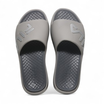 FILA 拖鞋 灰色 大LOGO 足弓支撐 防水 厚底拖鞋 男女 4S951Z441