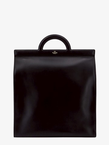 Leather handbag with frontal logo print - VALENTINO GARAVANI - gender_Man