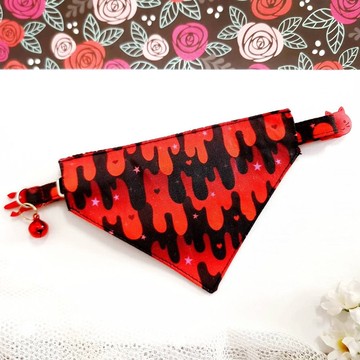 安全項圈貓狗項圈卡哇伊血圍巾大紅