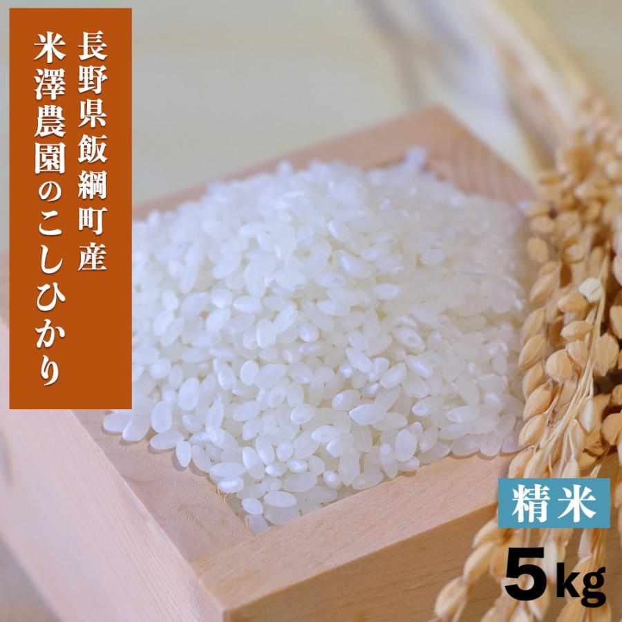 米 こしひかり 白米 精米 5kg 長野県 飯綱町 信州 5キロ 長野県産 ...