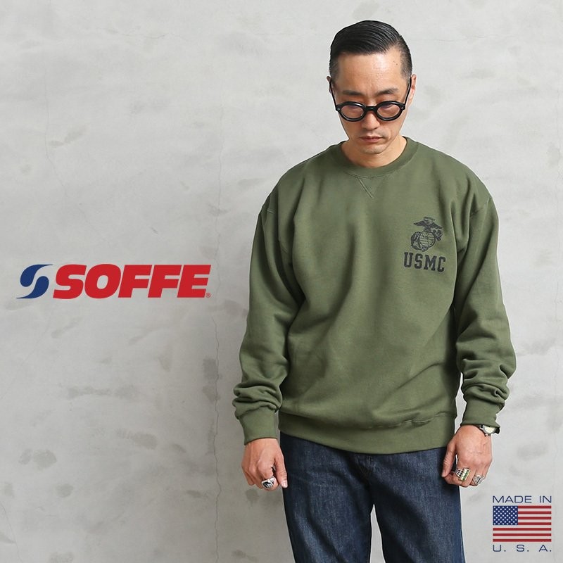 SOFFE ソフィー D0024218 U.S.M.C. MARINE CORPS トレーニング スウェットシャツ MADE IN USA メンズ  トレーナー アメリカ製 ミリタリー ブランド【T】 通販 LINEポイント最大0.5%GET | LINEショッピング