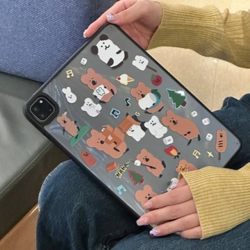 黑邊柿子椒熊 平板保護套 適用 iPad Pro A16 10 9 8 7 mini6 Air5 Air4