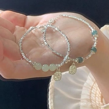 s925純銀福牌碎銀手鏈女ins新中式設計精緻高級感手串禮物送女友