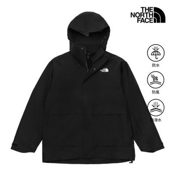 【The North Face 官方旗艦】北面男款黑色DRYVENT防水抓絨內裡三合一外套｜8J8SJK3