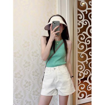 夏季美式高腰小個子設計感小眾牛仔短褲女士2025新款寬松顯瘦褲子