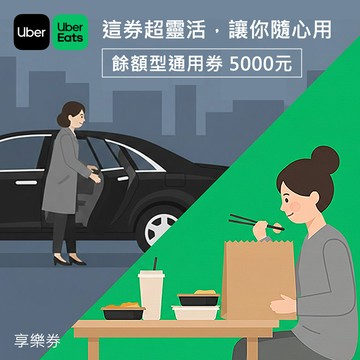 【Uber/Uber Eats】餘額型通用券5000元 享樂券