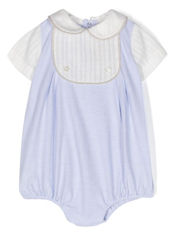 La Stupenderia - panelled-design cotton body - kids - Cotton - 1 mth - Blue