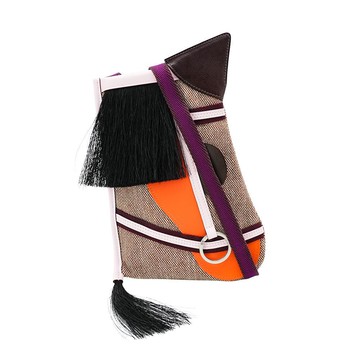 Hermes 帆布馬鞍造型斜背手機包