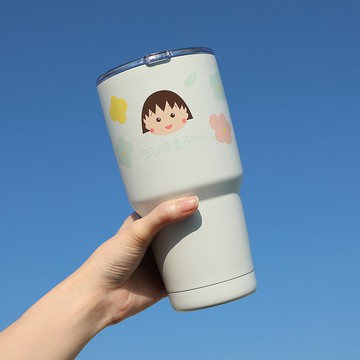 櫻桃小丸子不鏽鋼冰霸杯-保溫杯 酷涼杯 304不鏽鋼雙層真空飲料杯
