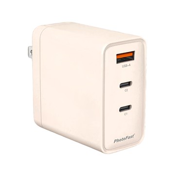 PhotoFast 銀箭資訊 A1 GaN 65W 氮化鎵電源供應器組 2C+1A  奶茶色  1組