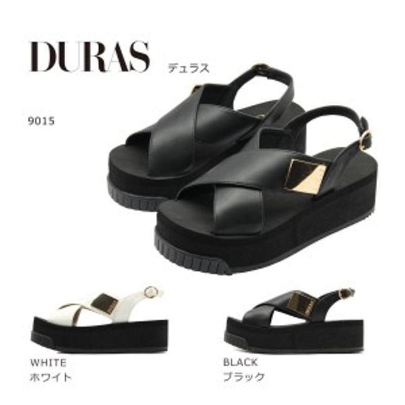 DURAS デュラス レディース サンダル ベルト 9015 厚底 靴 ブラック 