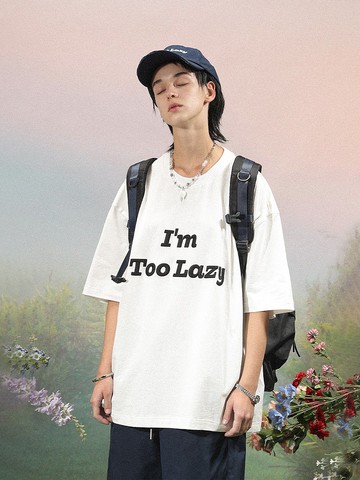 UNVESNO立體字母刺繡國潮T恤情侶簡約純棉短袖男生半袖 SWS-1525